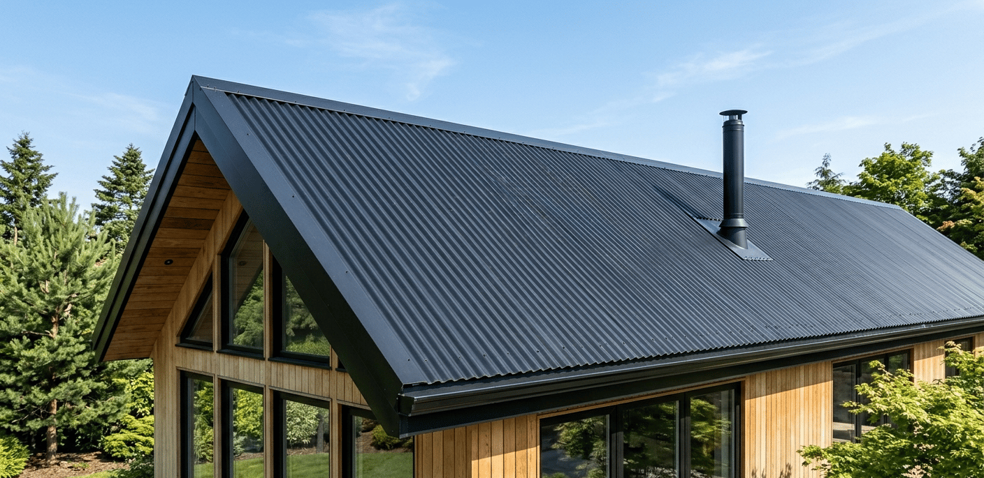 Corrugated steel by roof area